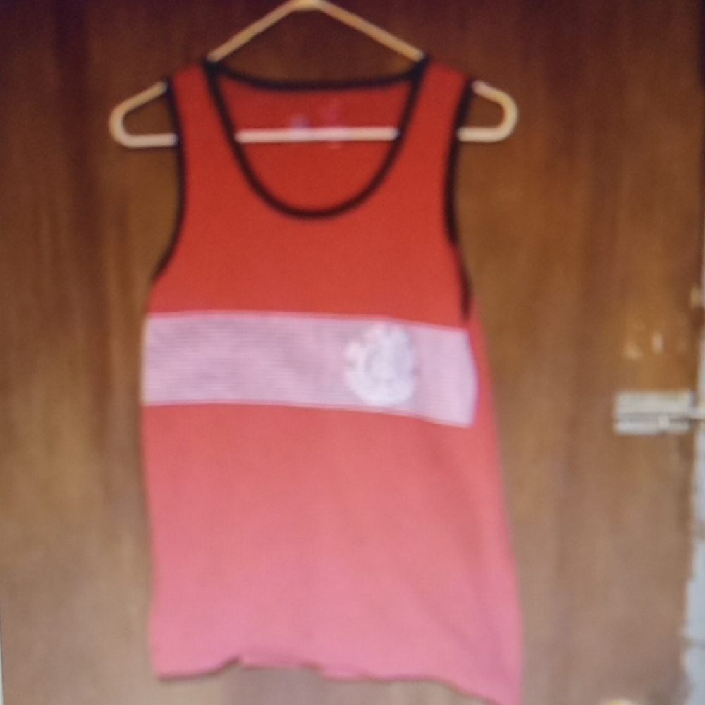 Red Tank Top with Black Trim